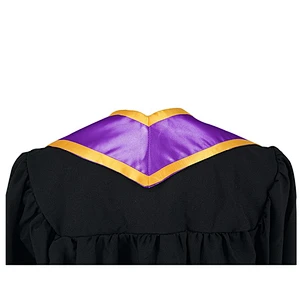 2019 New Design Golden With Purple Graduation Stole and Sash with Trim