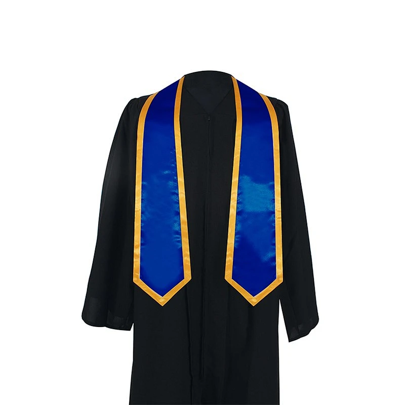 Wholesale High Quantity Golden With Royal Blue Graduation Stole and Sash for adult