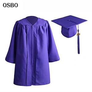 2019 Purple wholesale hot sell children Cheap graduation gown robe  with cap