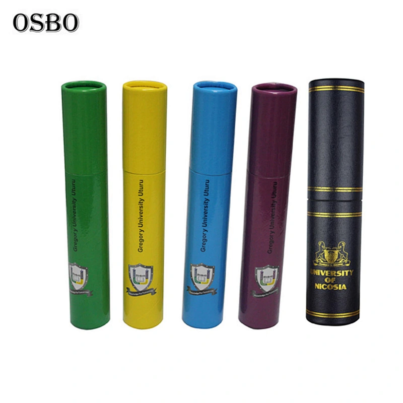 Yellow Paper Certificate Scroll Holder Diploma Cylinder Tube For Graduation