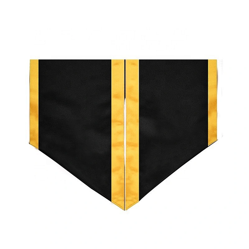 2019 Hot Sell Wholesale High Quantity Golden With Black Graduation Stole and Sash  with Trim