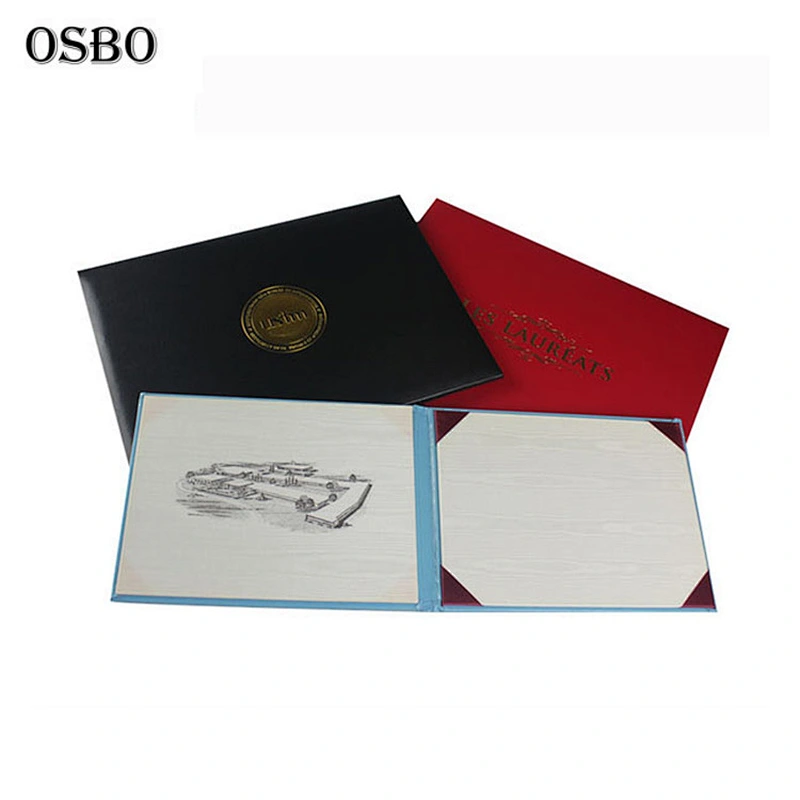 Black Pu Certificate Holder Leather School Certificate Cover
