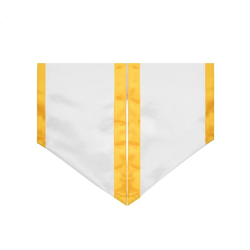 Wholesale High Quantity Golden With White Graduation Stole and Sash  with Trim