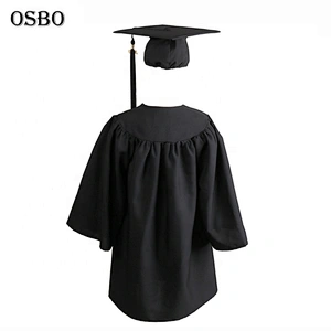 2019 Black Children hot sell graduation gown set with cap