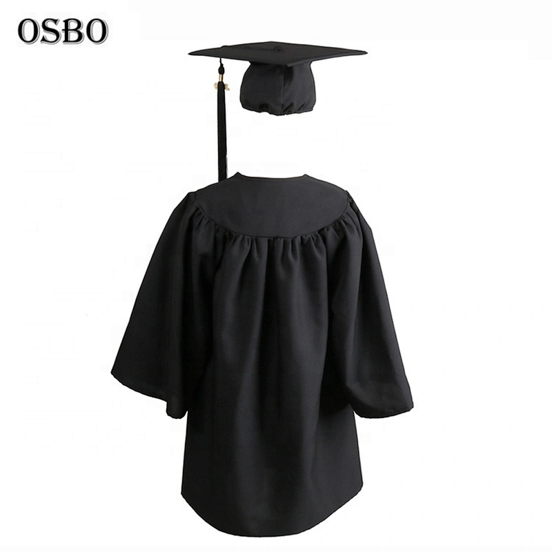 2019 Black Children hot sell graduation gown set with cap