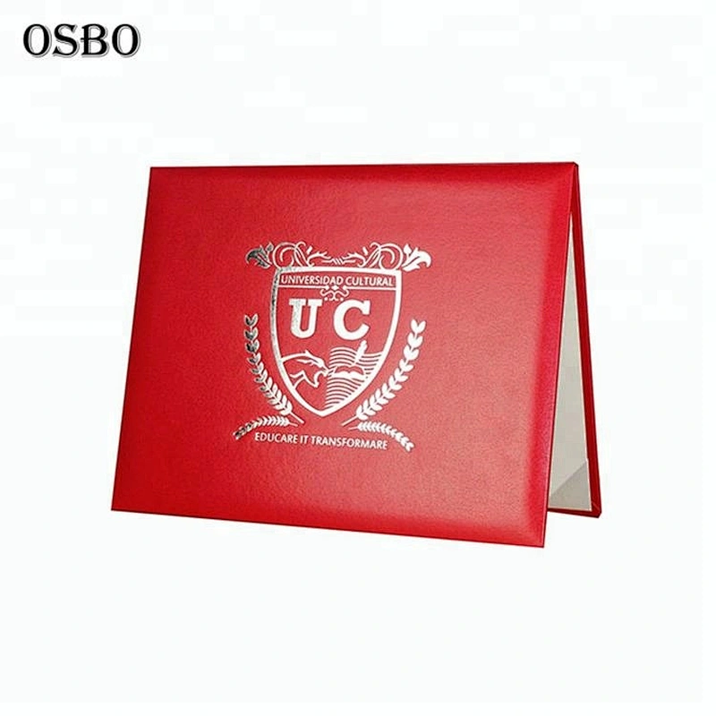 Custom pu leather diploma degree certificate folder holder cover