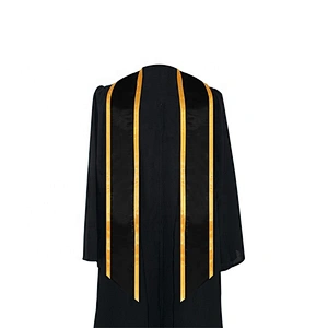2019 Hot Sell Wholesale High Quantity Golden With Black Graduation Stole and Sash  with Trim