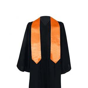 2019 Hot Sell High Quantity Orange Plain Graduation Stole