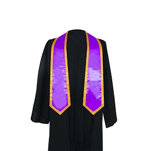 Wholesale Golden With Purple Graduation stole and Sash for adult