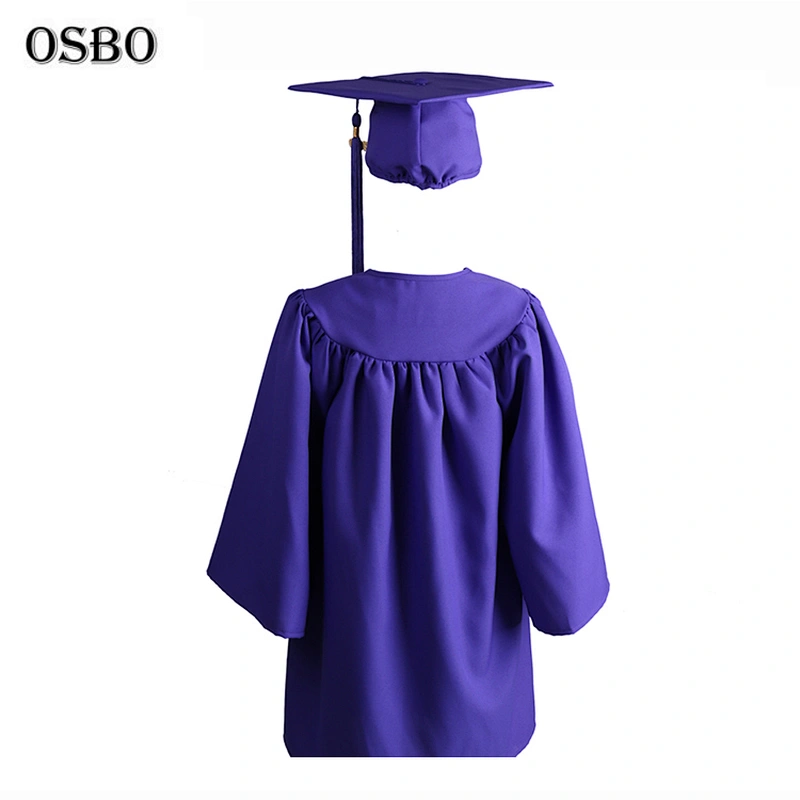 2019 Purple wholesale hot sell children Cheap graduation gown robe  with cap
