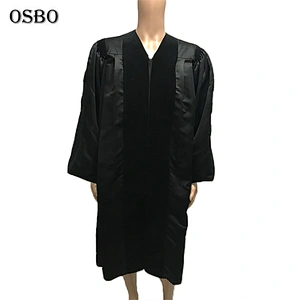 Wholesale black graduation gown high school doctor graduation gown