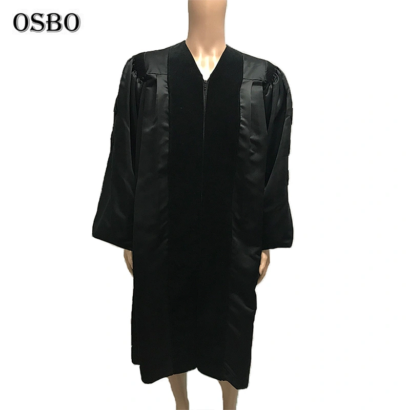 Wholesale black graduation gown high school doctor graduation gown