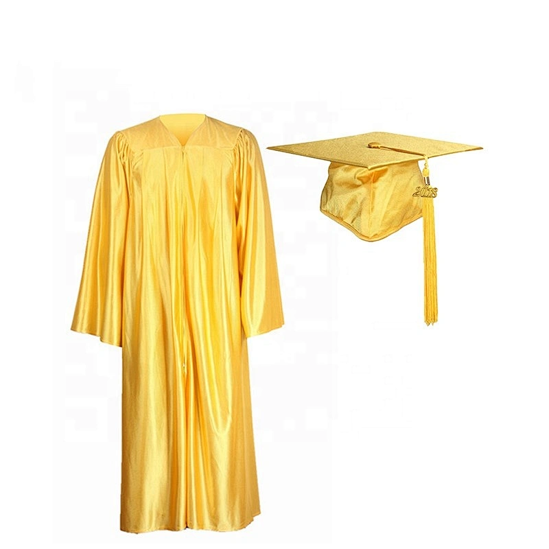 Hot Sells Graduation Cap Gown Shiny With Navy Blue