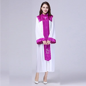 Christian church choir dress Woman Singing clothes Long sleeve Free choir robes priest gown