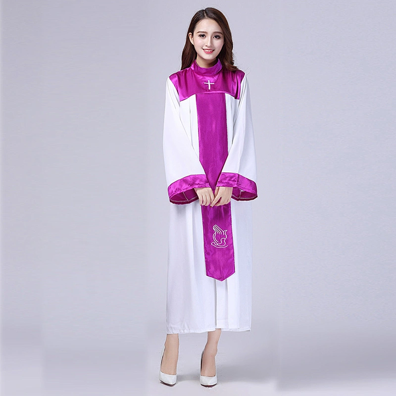 Christian church choir dress Woman Singing clothes Long sleeve Free choir robes priest gown