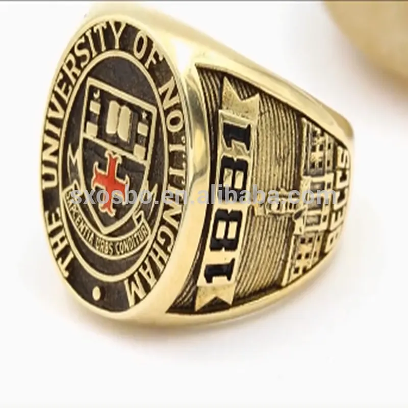 Manufacturer Custom College High School Graduation Gold Ring