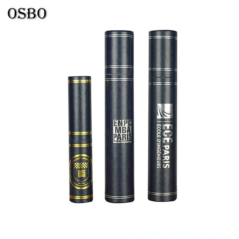 Leatherette Paper Gold Stamping Diploma Rolls Certificate Tubes