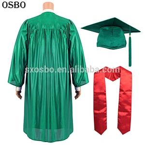 Wholesale Custom High Quality College University Academic Cap Green Graduation Gown for School