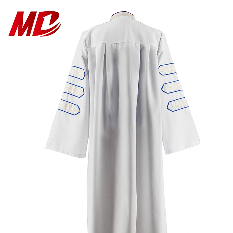 White Generous back and side pleats Youth Choir Clergy Cassock