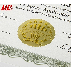 green color pattern Certificate Paper with sticker in Certificate cover