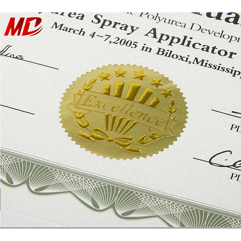 green color pattern Certificate Paper with sticker in Certificate cover