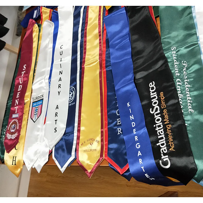 Customized Colorful College Logo OEM University Graduation Stole