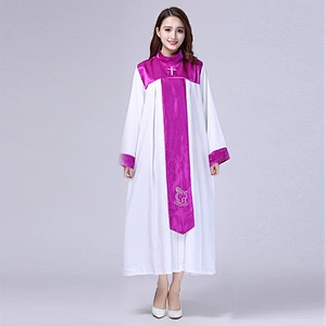 Christian church choir dress Woman Singing clothes Long sleeve Free choir robes priest gown