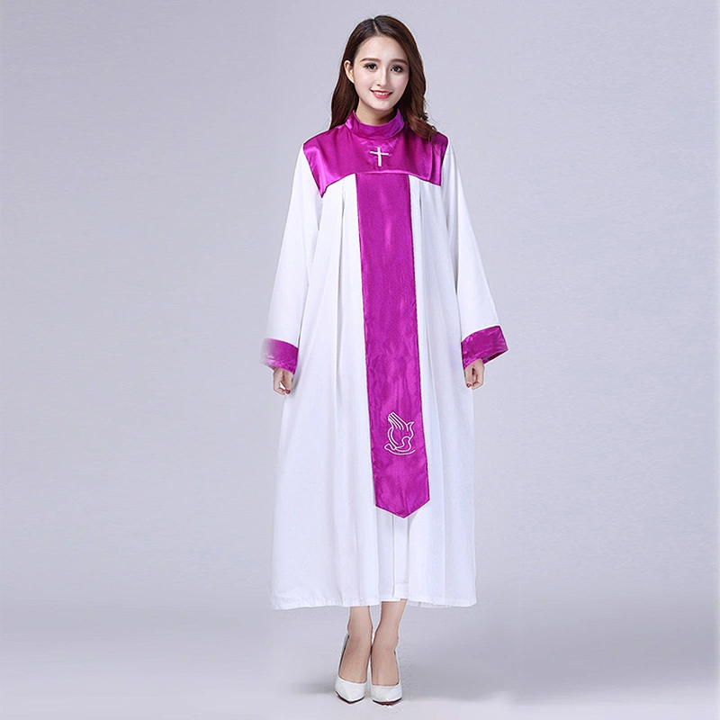 Christian church choir dress Woman Singing clothes Long sleeve Free choir robes priest gown
