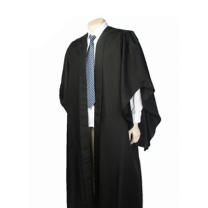 Customized High Quality UK Latest Design College Black Graduation Gown