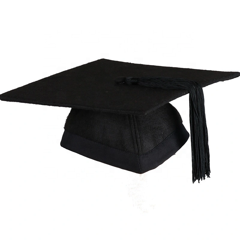 UK Plain adult  black matte Bachelor Graduation Gown With Mortarboard Foldable