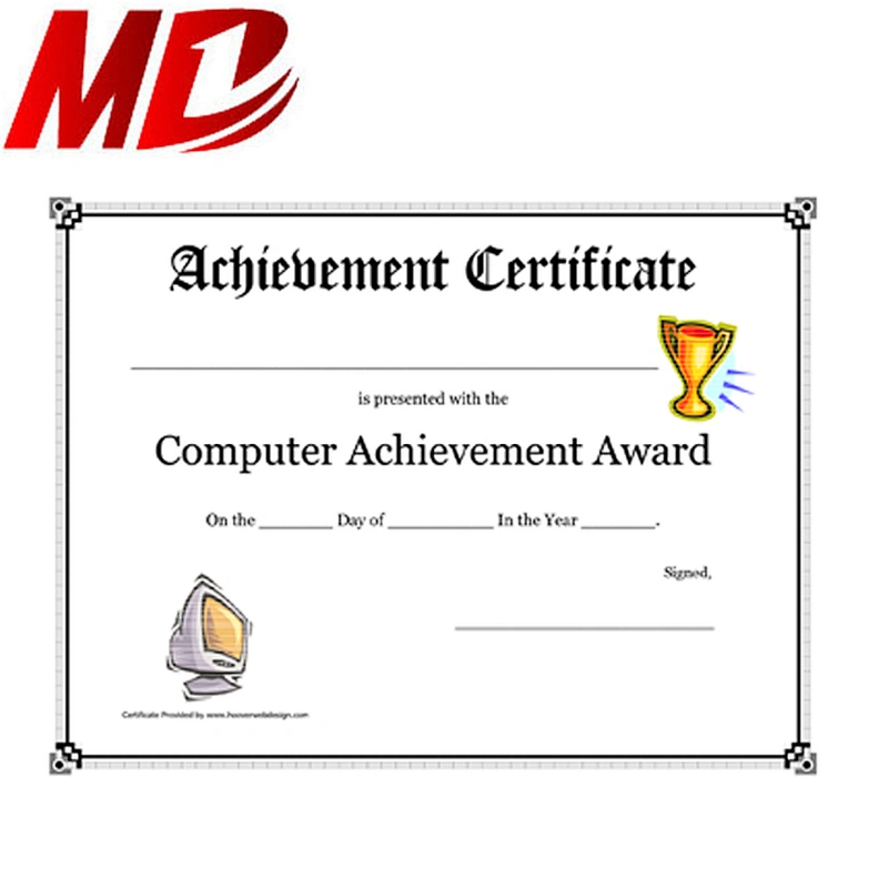 Gold Foil Hot Stamping A4 Award Degree Certificate Printing Paper