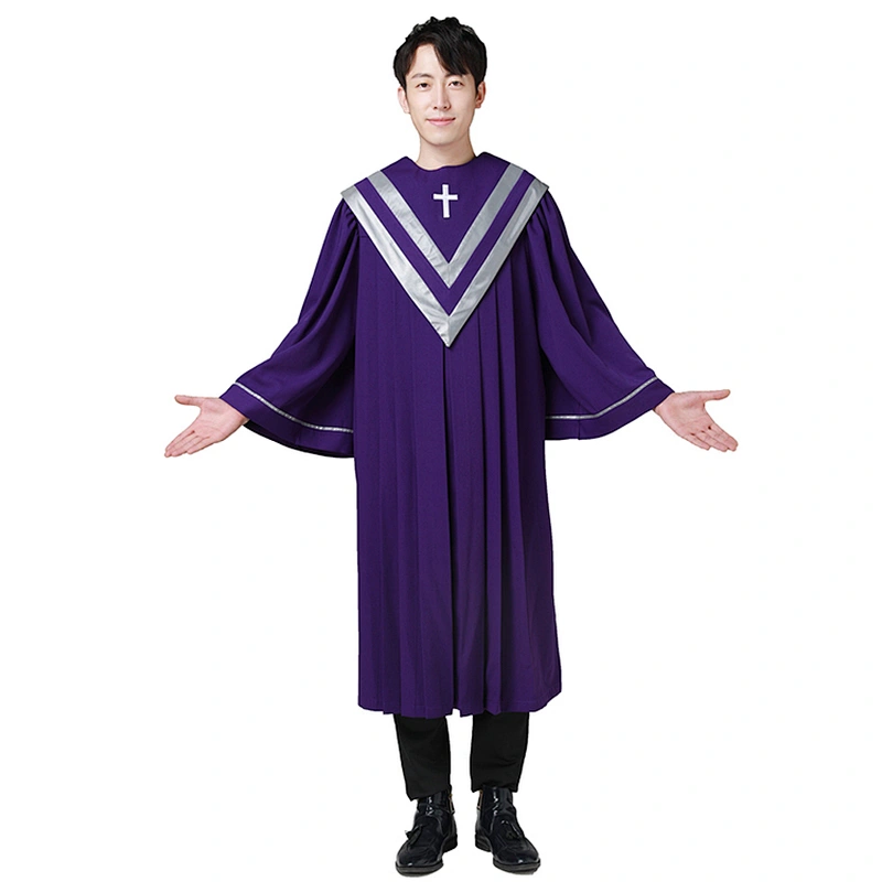 Custom Designs 100% Polyester Long sleeve Free church choir robes designs