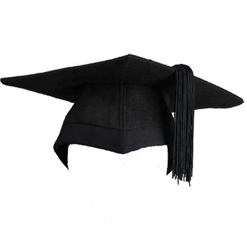 UK Plain adult  black matte Bachelor Graduation Gown With Mortarboard Foldable
