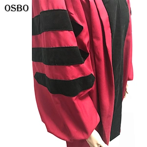 Back master graduation gown doctoral clergy robes