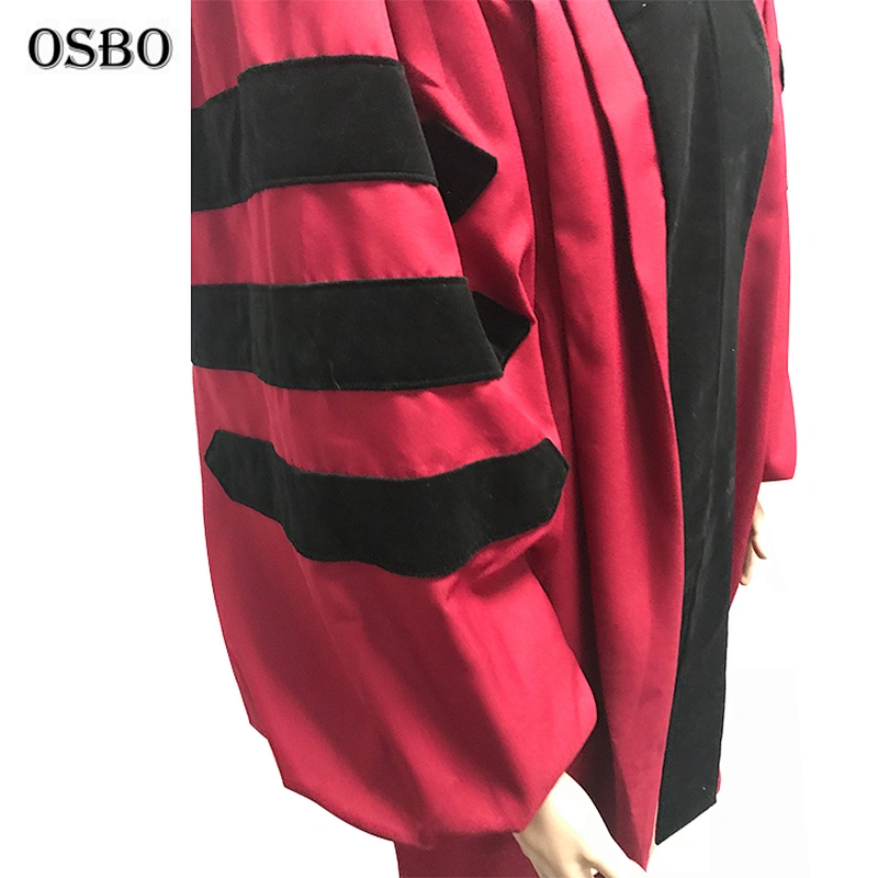 Back master graduation gown doctoral clergy robes