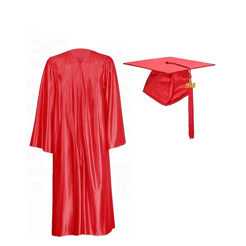 Hot Sells Graduation Cap Gown Shiny With Navy Blue