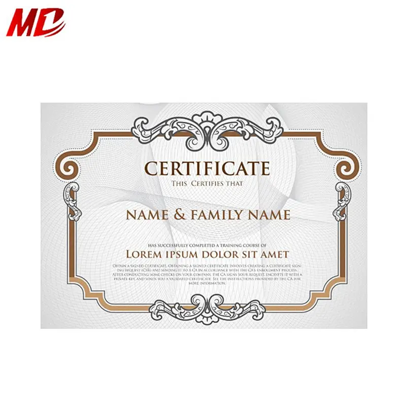 Gold Foil Hot Stamping A4 Award Degree Certificate Printing Paper