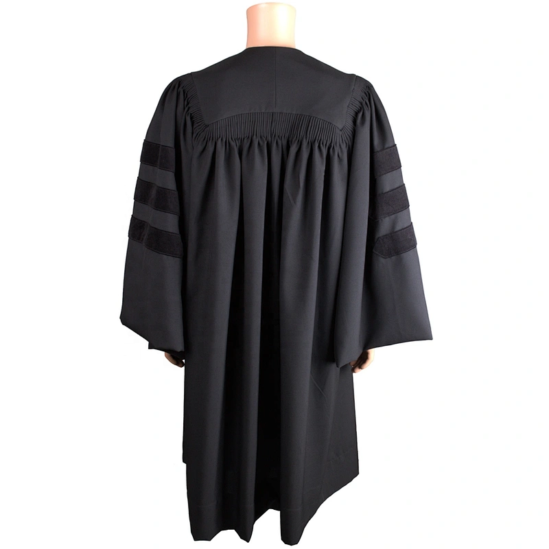 high quality black matte with velvet  doctoral church pulpits clergy/Pastor robes