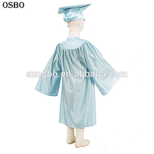 Wholesale customized shiny polyester graduation gown for student