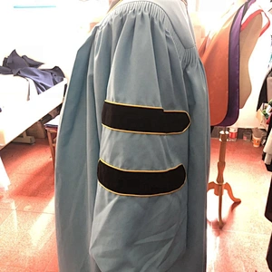 Custom Sky Blue With Black University Doctoral Bachelor Graduation Gowns with your Logo