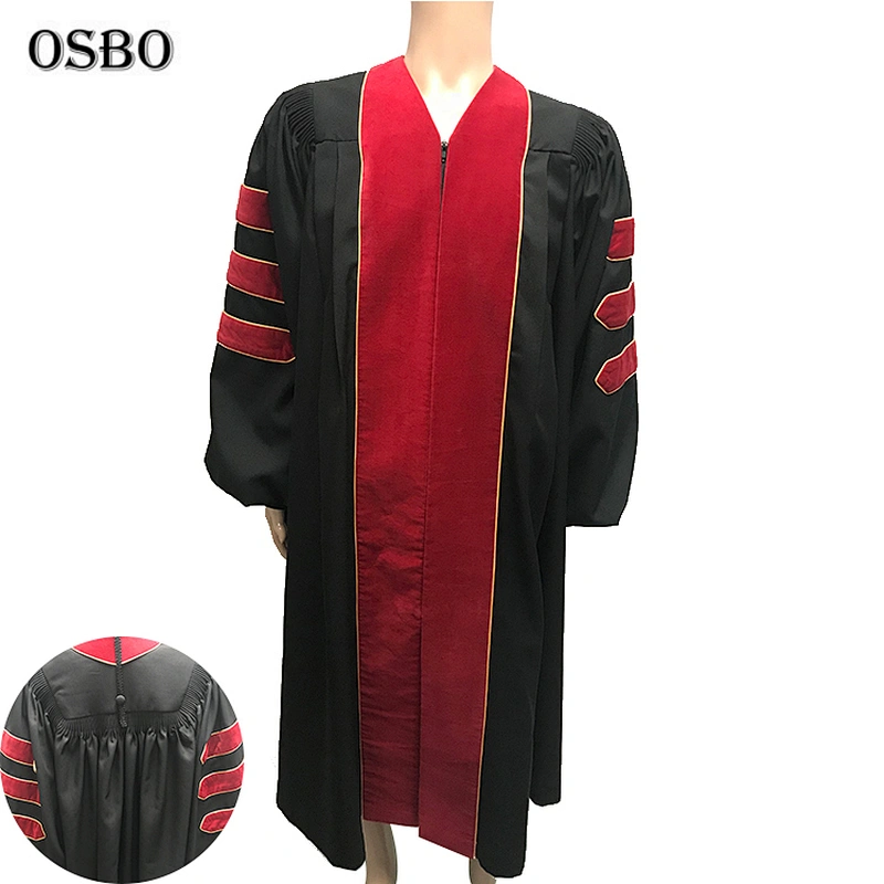 Custom design college uniform gown high school doctoral graduation gowns