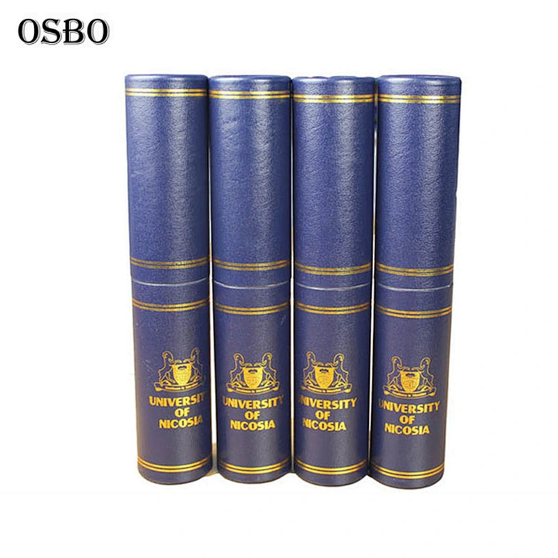 Leatherette Paper Gold Stamping Diploma Rolls Certificate Tubes