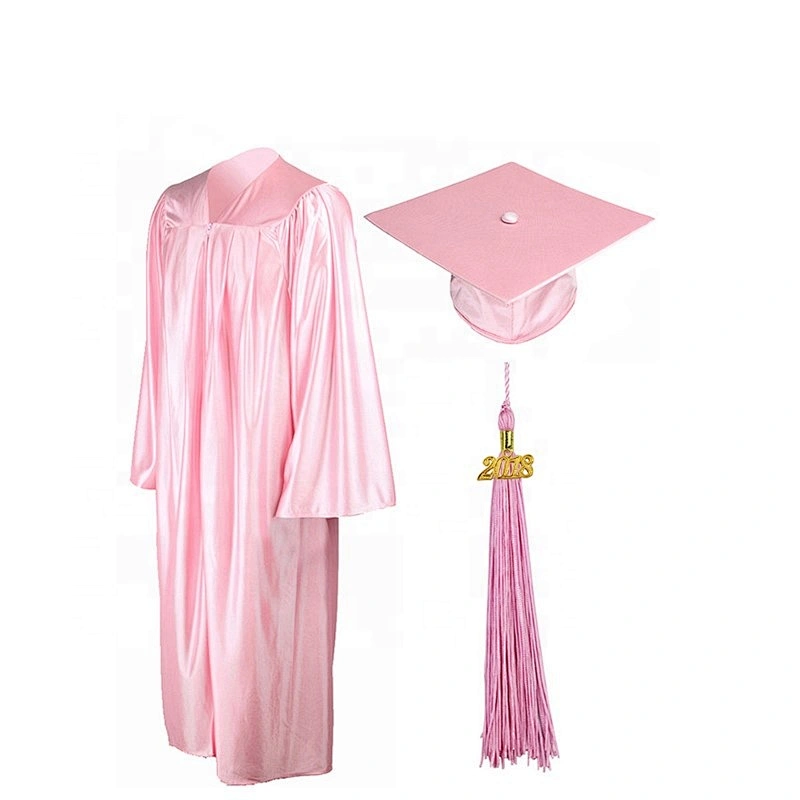 Hot Sells Graduation Cap Gown Shiny With Navy Blue