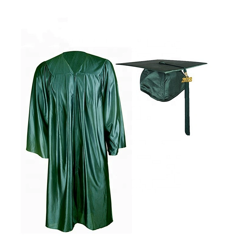 2019 hotsale Children Emerald Green Shiny Graduation Cap Gown With Tassel
