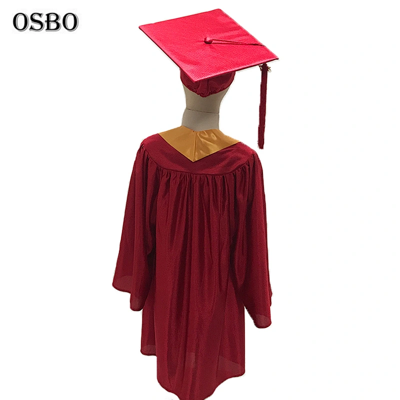 Wholesale kindergarten pattern blue kids children graduation gown and cap