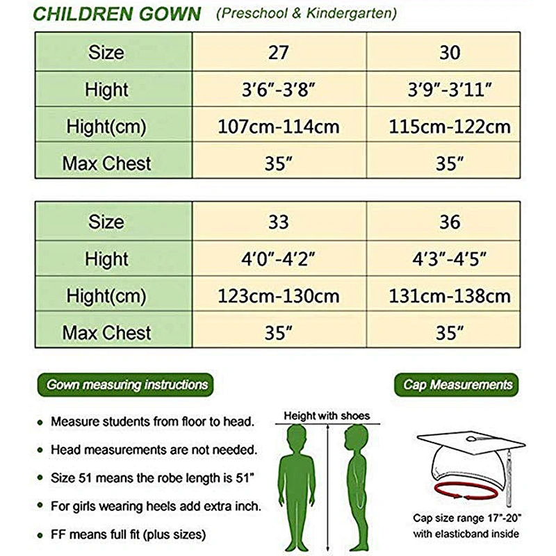 100% Shiny Polyester White Robe Child Graduation Gown and Cap