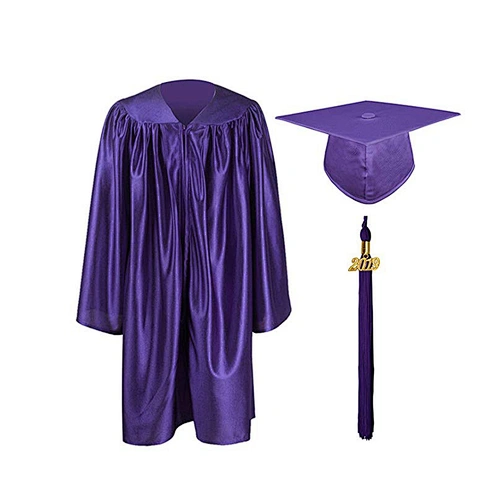 Kindergarten Graduation Cap and Gown Shiny Purple
