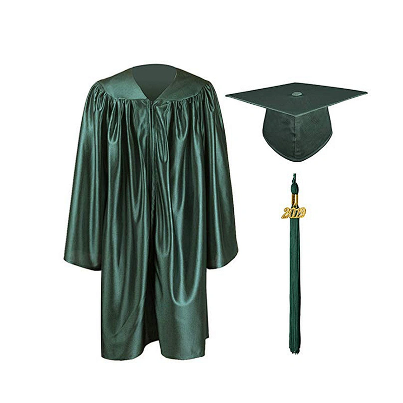 Shiny Forest Green Graduation Attire For Kindergarten