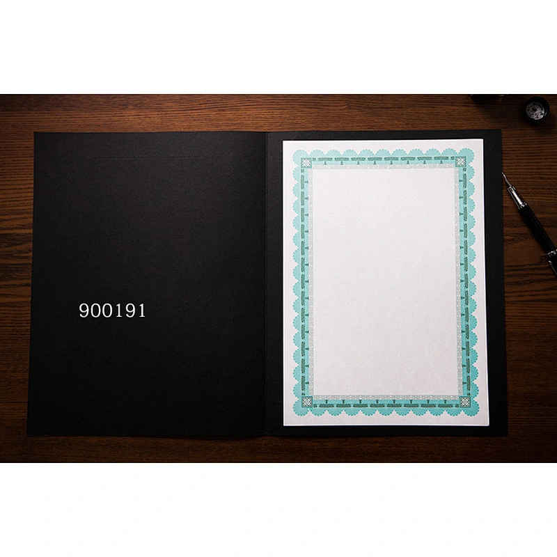 A4 size 210*297mm Lined Texture Art Paper Completion Certificate Printing in Hangzhou