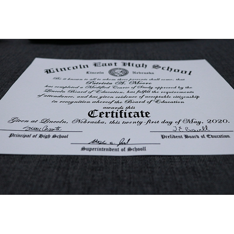 Raised Letter Certificate Paper for Graduates